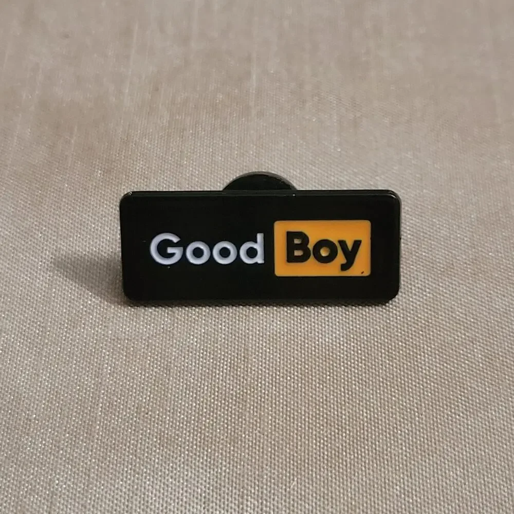 Good Boy positive affirmation lapel collar pin